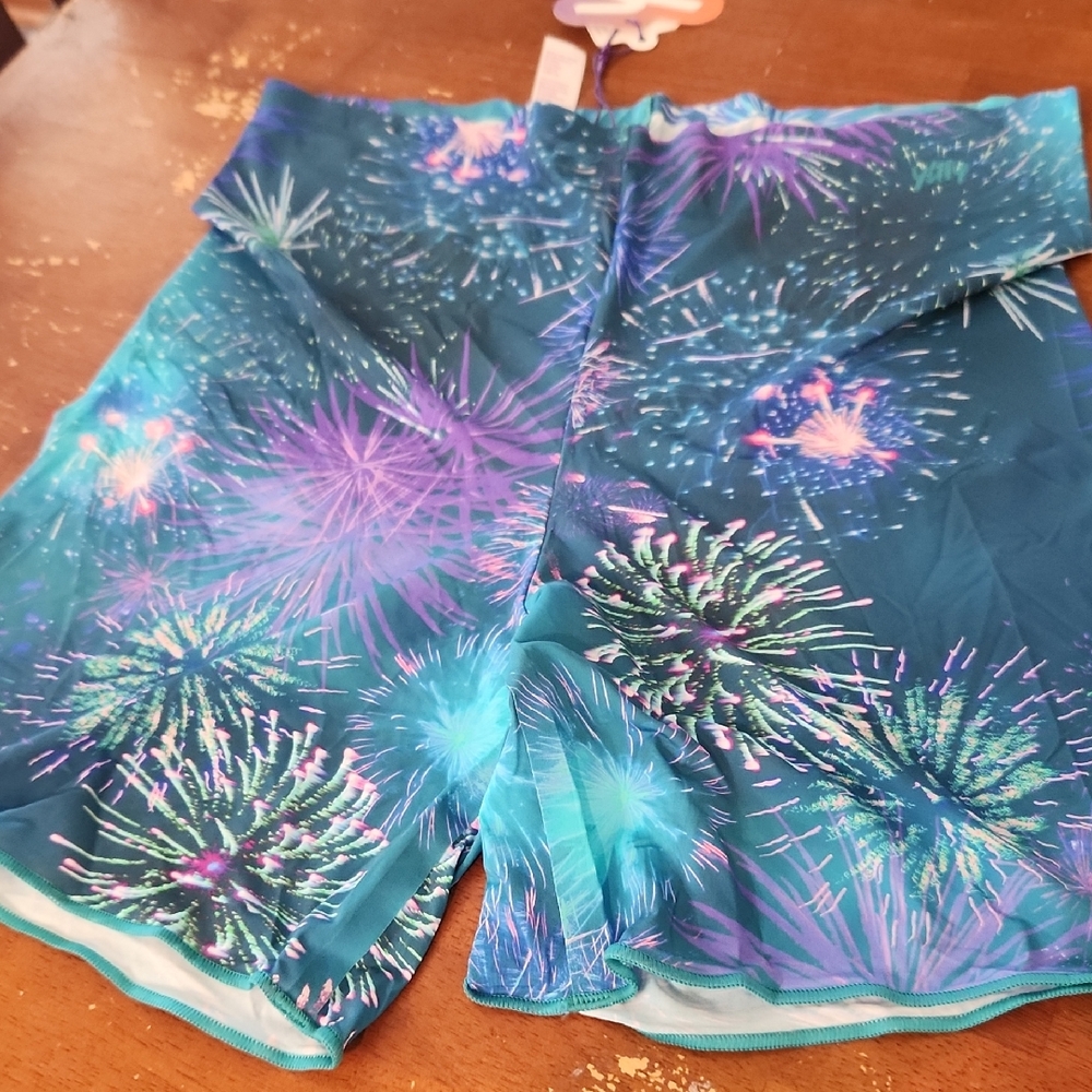 YITTY Women's Firework Print Shorts - Blue and Purple